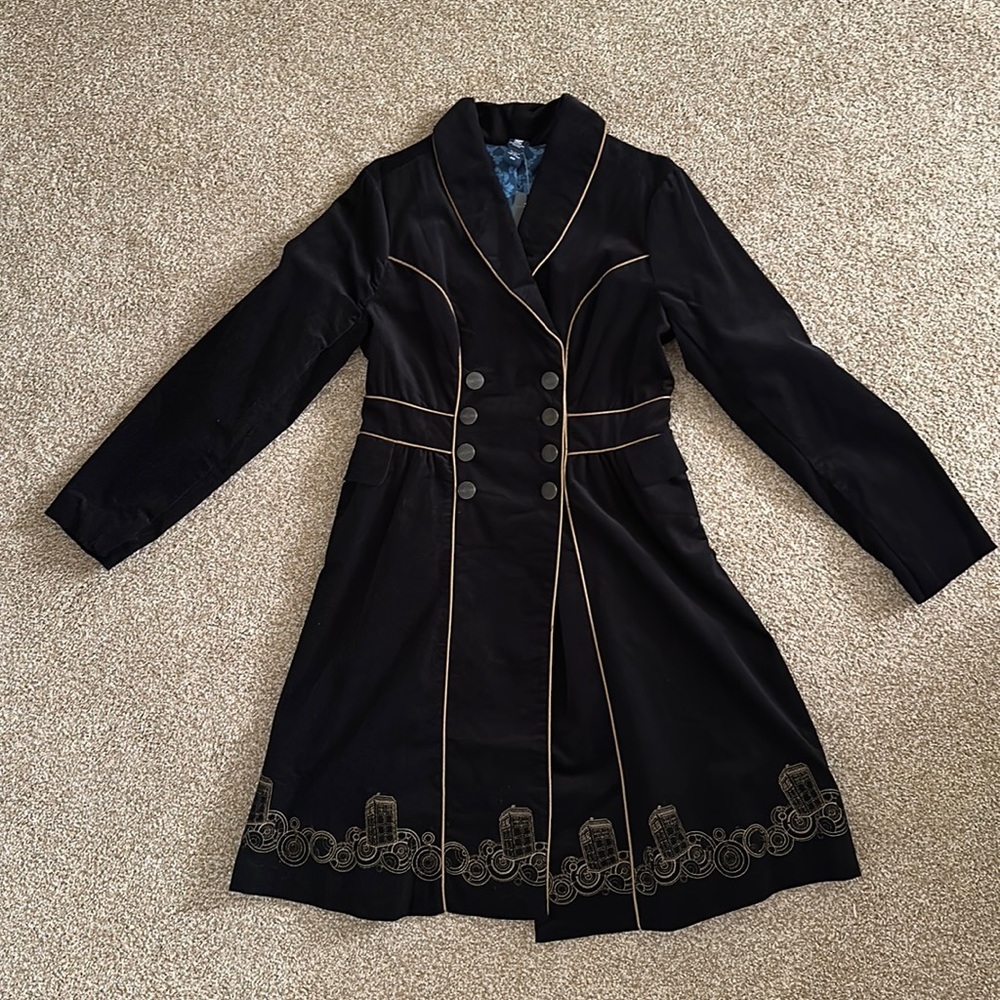 Doctor Who Embroidered TARDIS Corduroy Coat, New